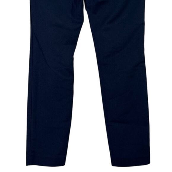 Zara Chino Crop Trouser Dress Pant Stretch Straight Leg Pockets 6 Navy Blue - Picture 7 of 15